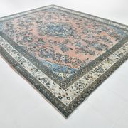 Tapis persan classique bleu et saumon, 318x410 cm