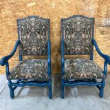Pair of vintage original tapestry armchairs