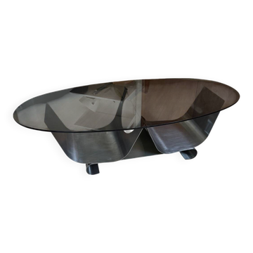 Table basse vintage et chrome