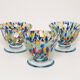Set of three blue Murano glasses, ice cream bowls, Italy, Europe, 2000s