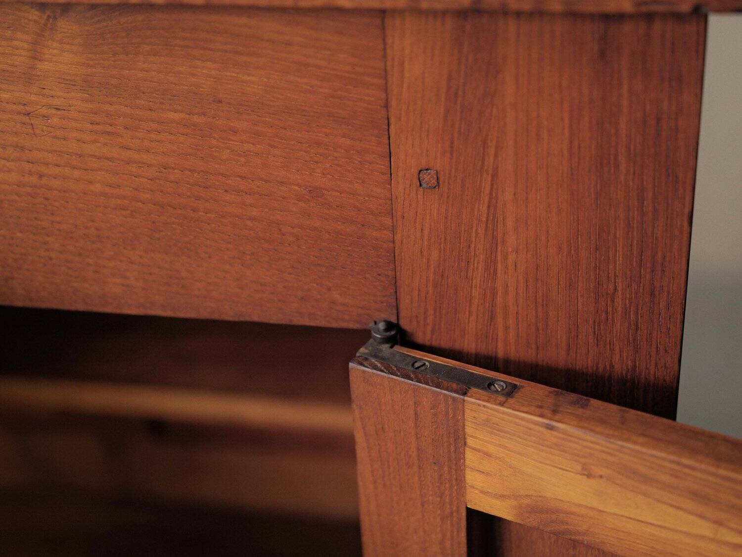 4-door buffet in solid oak, France, around 1960