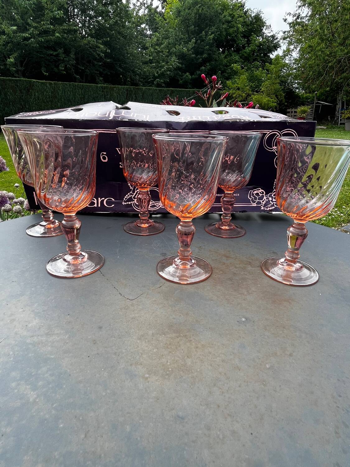 Set of 6 Luminarc Rosaline Stem Glasses - Stemglasses Model No. 5 (12