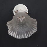 Paire d'appliques murales en porcelaine ancienne, tulipe verre vintage