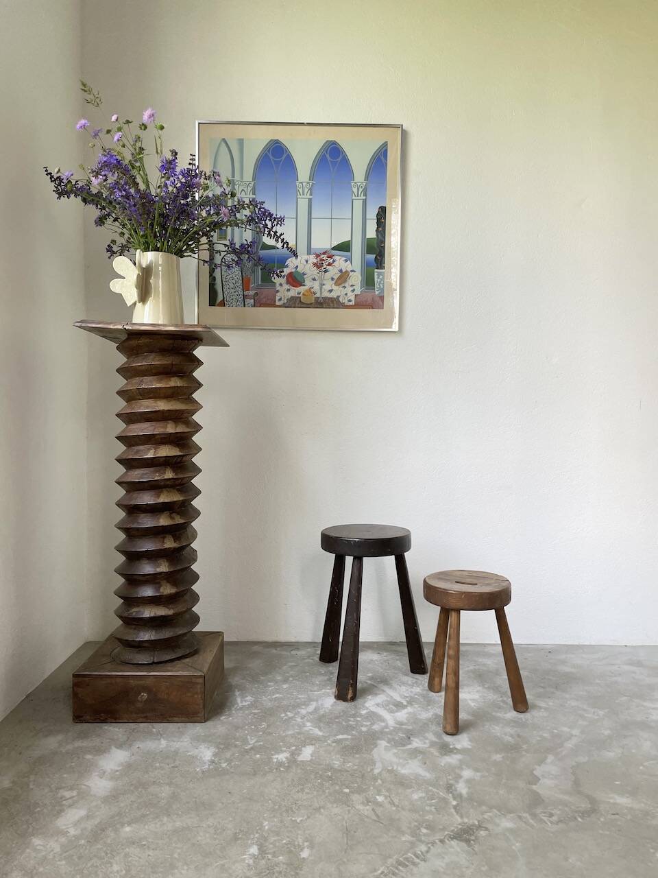 Oak tripod stool 1950