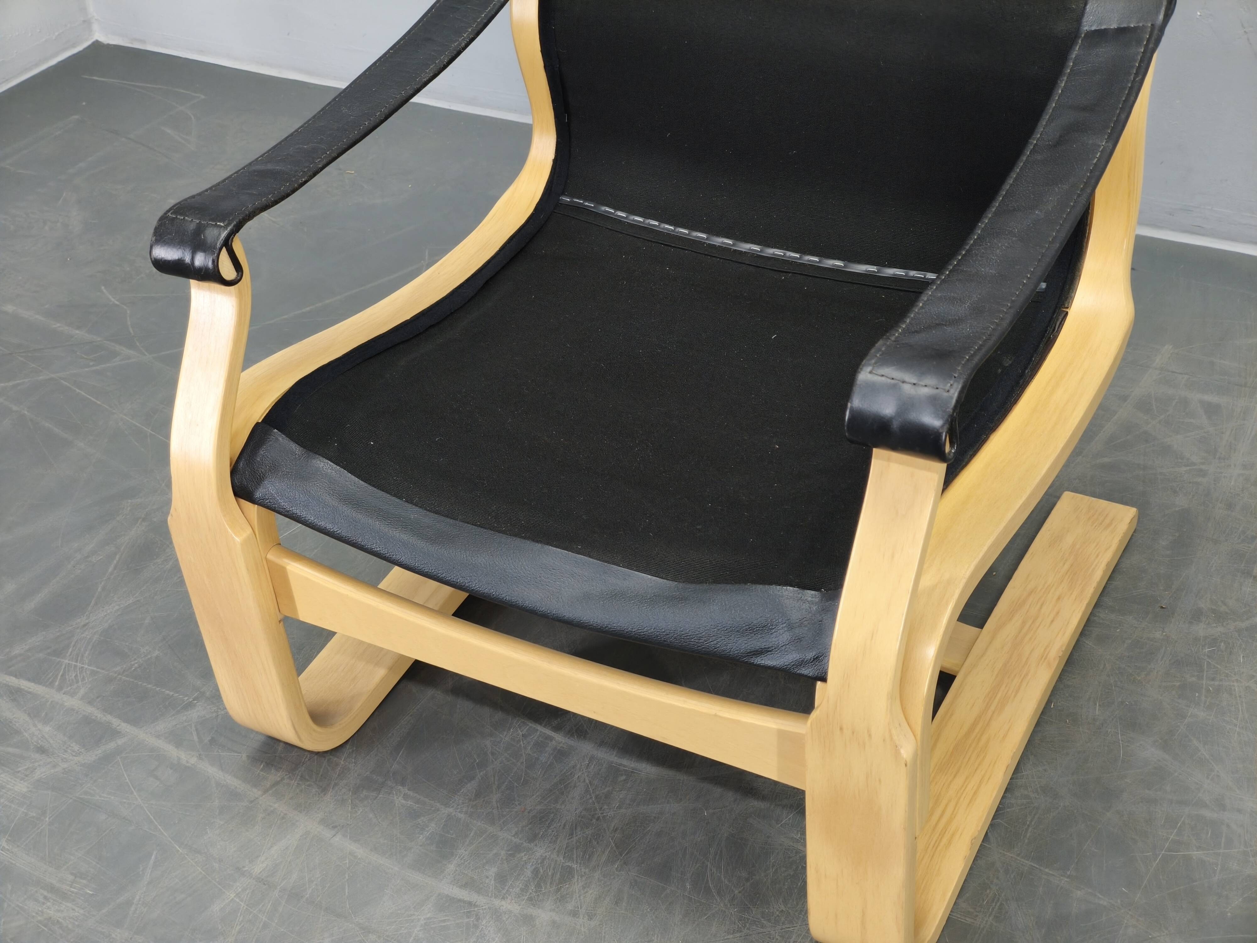 Pair of Leather Lounge Chairs by Åke Fribytter for Nelo Kroken 1960s