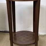Round pedestal table / side table in wood marquetry