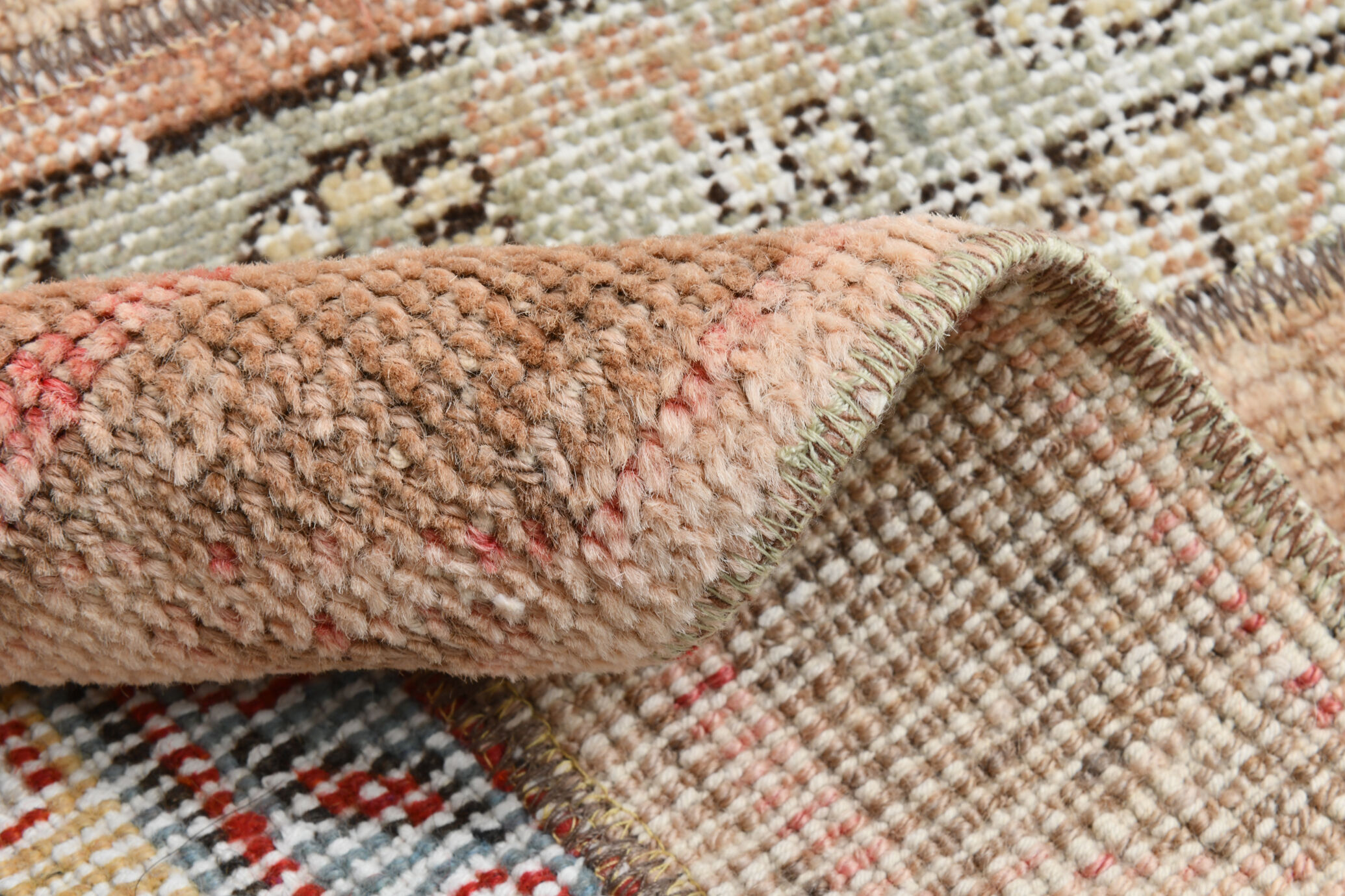 Neutral narrow vintage runner rug,64x262cm
