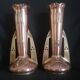 Pair of Jugendstil vases in copper and brass, German mark GBN