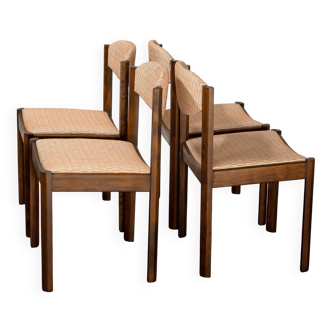 4x Scandinavian beechwood chairs, 1960s