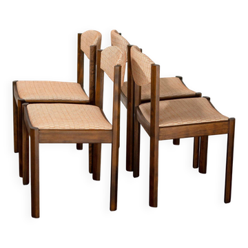4x Scandinavian beechwood chairs, 1960s