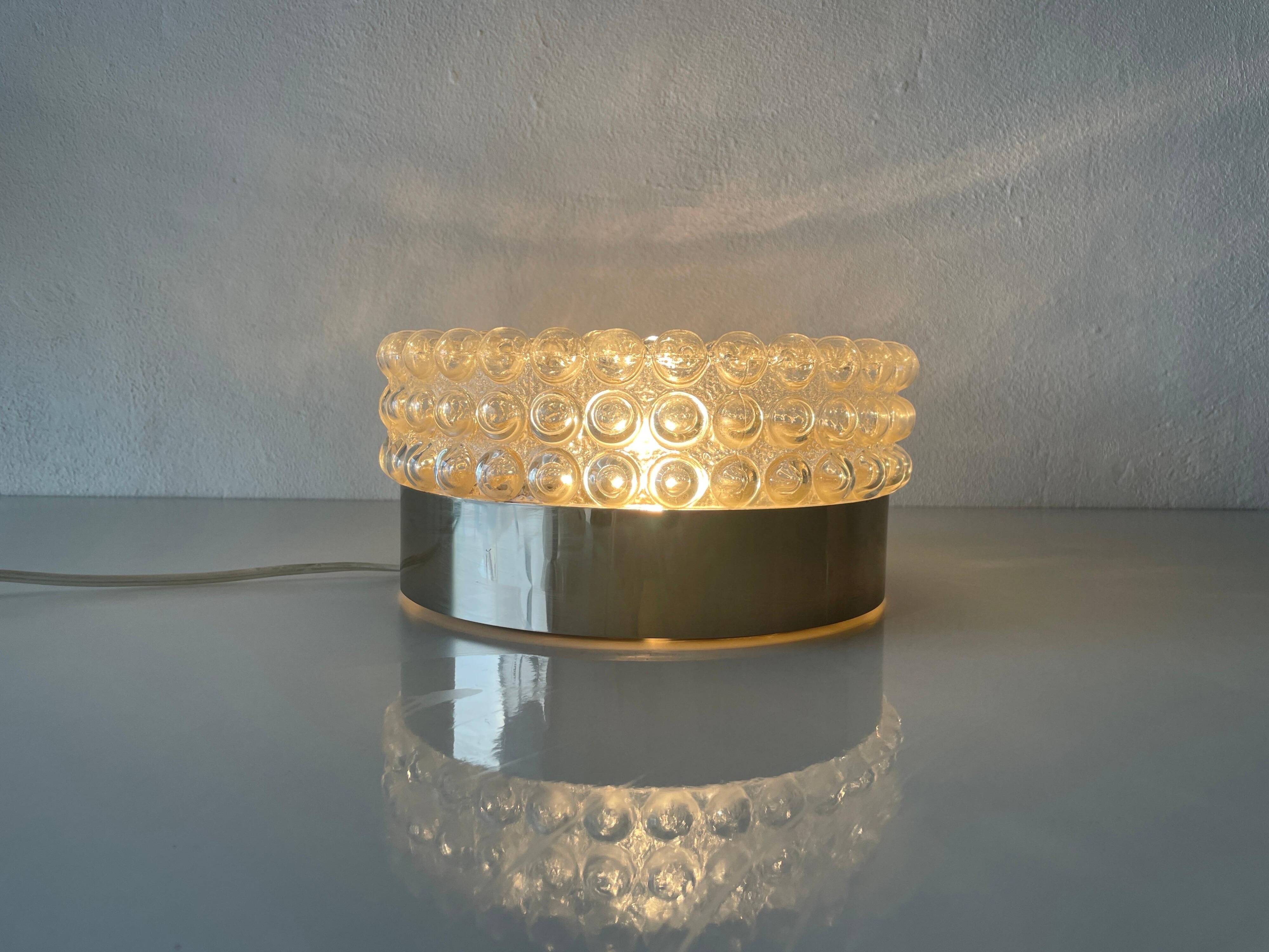 Round bubble glass wall lamp or flush mount by Limburg, 1960s, Germany