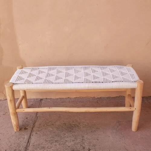 Braided white cream bench