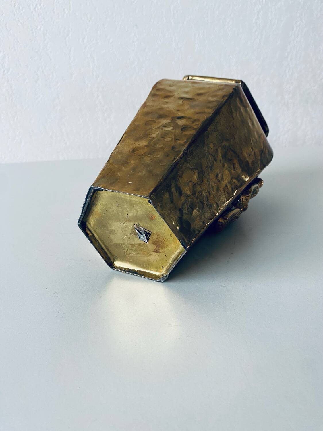 Indian hexagonal brass vase