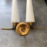 Brass and opaline wall lamp 1950/60