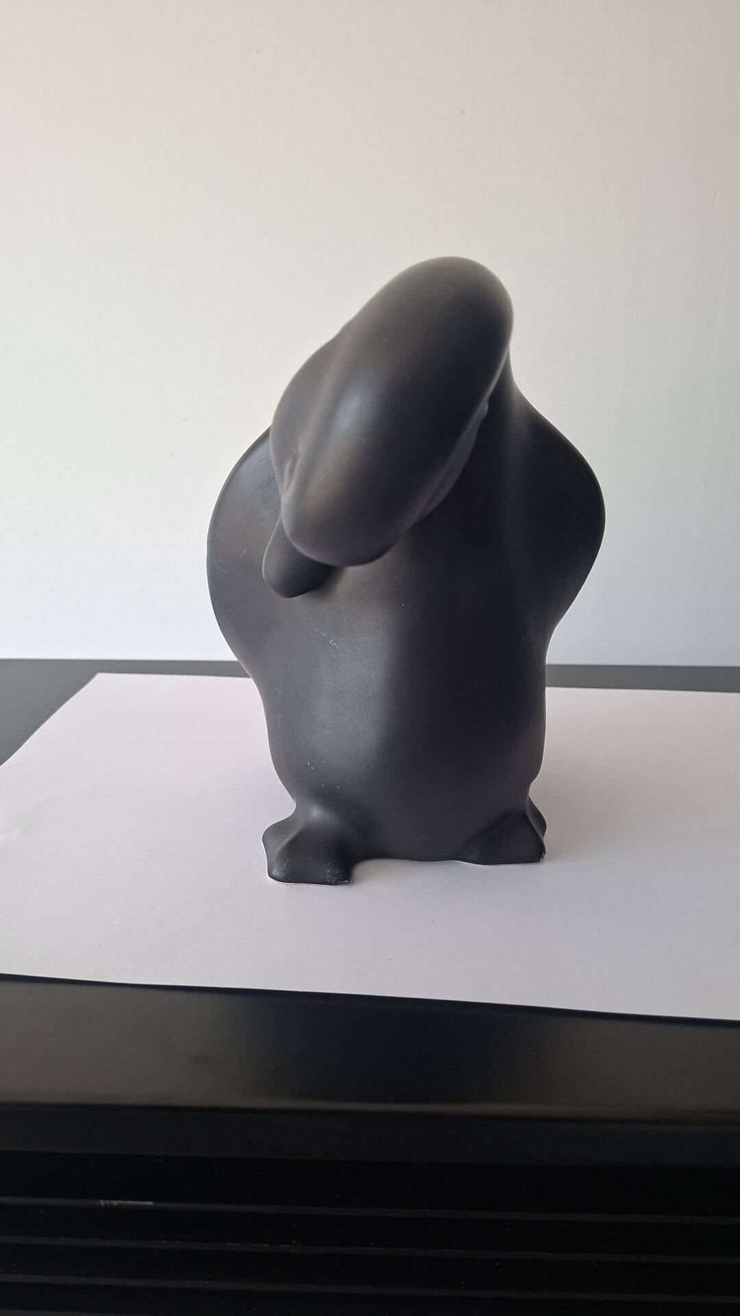Pingouin En Céramique  Noir Vallauris André Baud