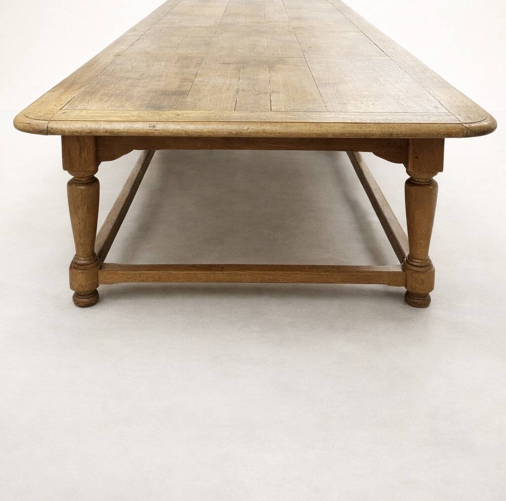 Monumental solid oak table 5.5 metres. Exceptional piece.