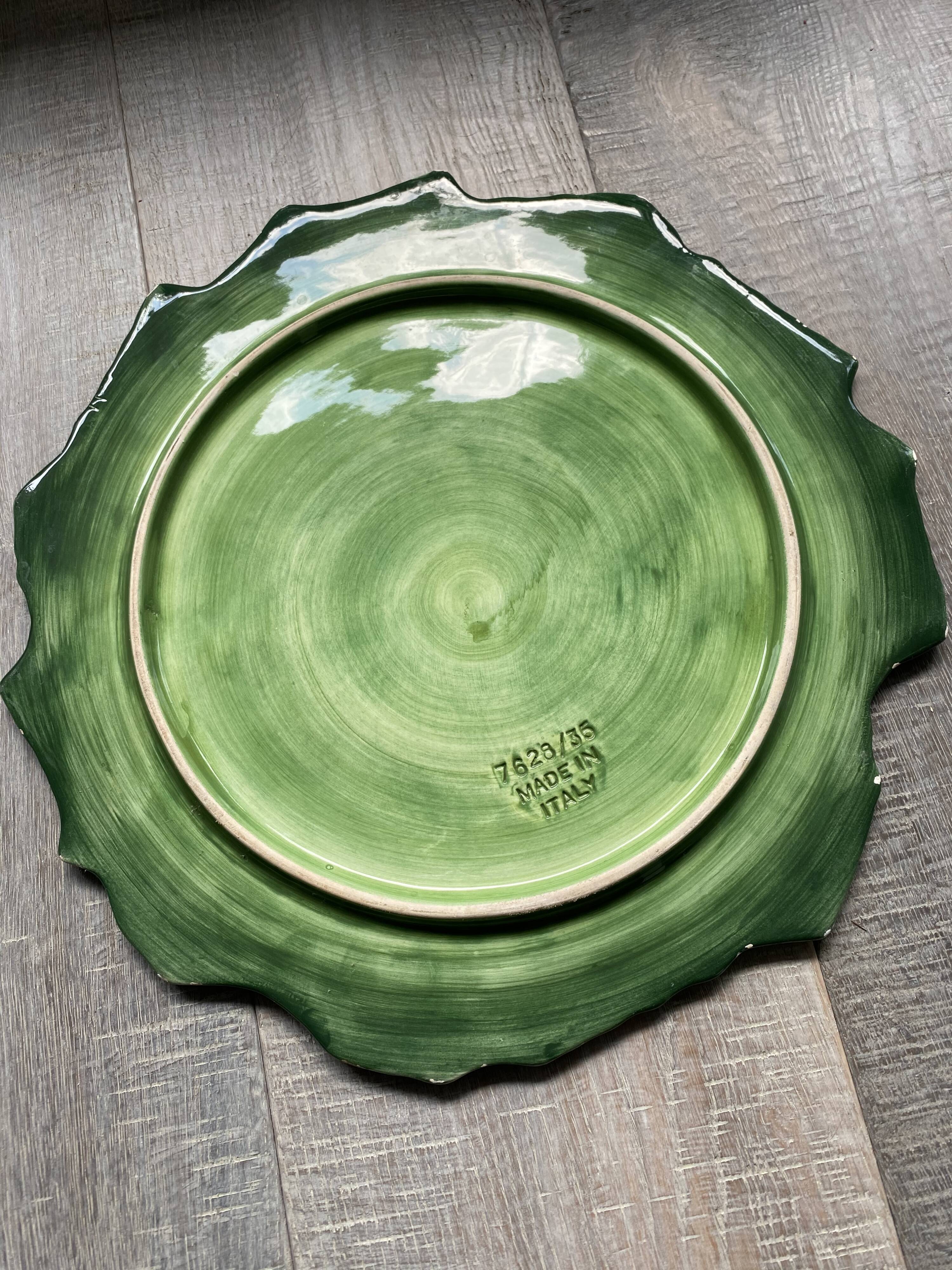Dish patterns leaves Green color numbered Italy