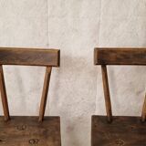 pair of brutalist wabi sabi style chairs