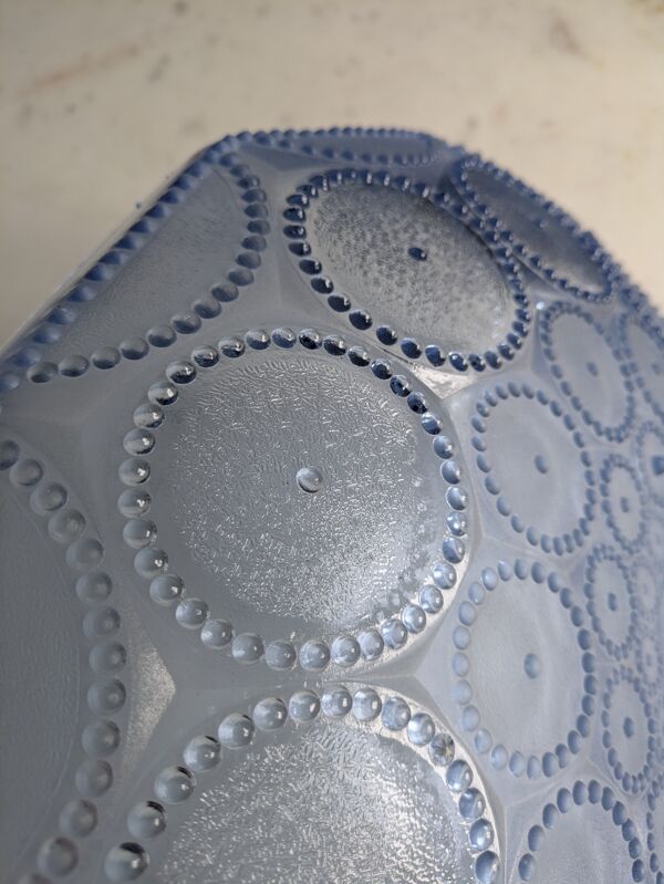 Grande Vasque moulé Art Deco Bleu azur.