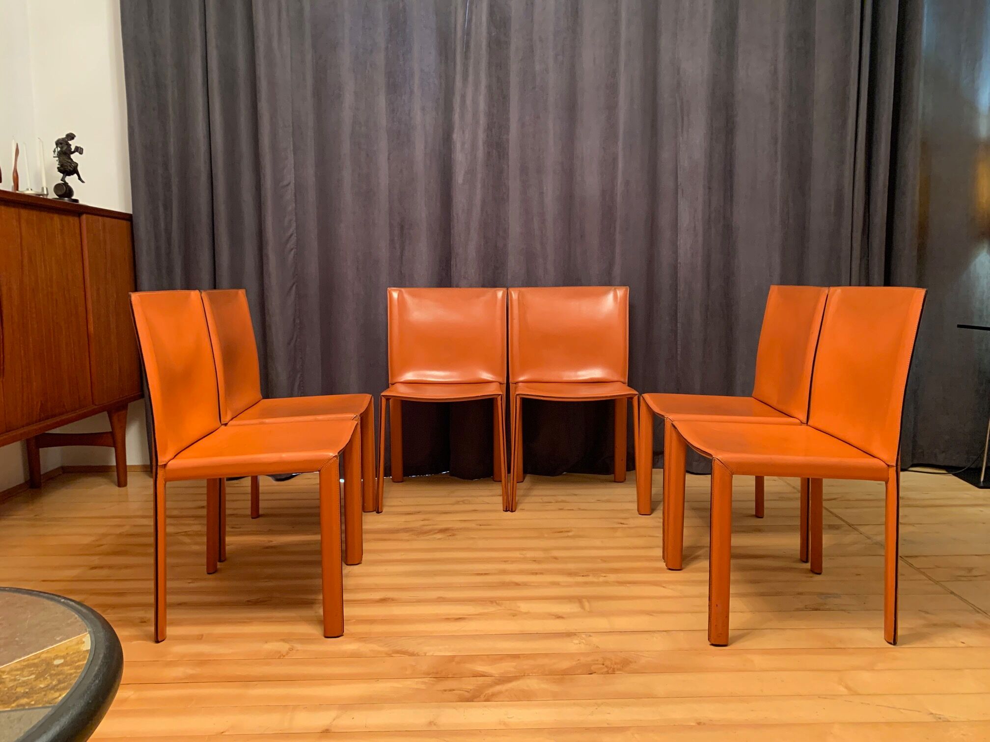 6 chaises Pasqualina par Grassi & Bianchi, Enrico Pellizzoni, Italie, années 1980.