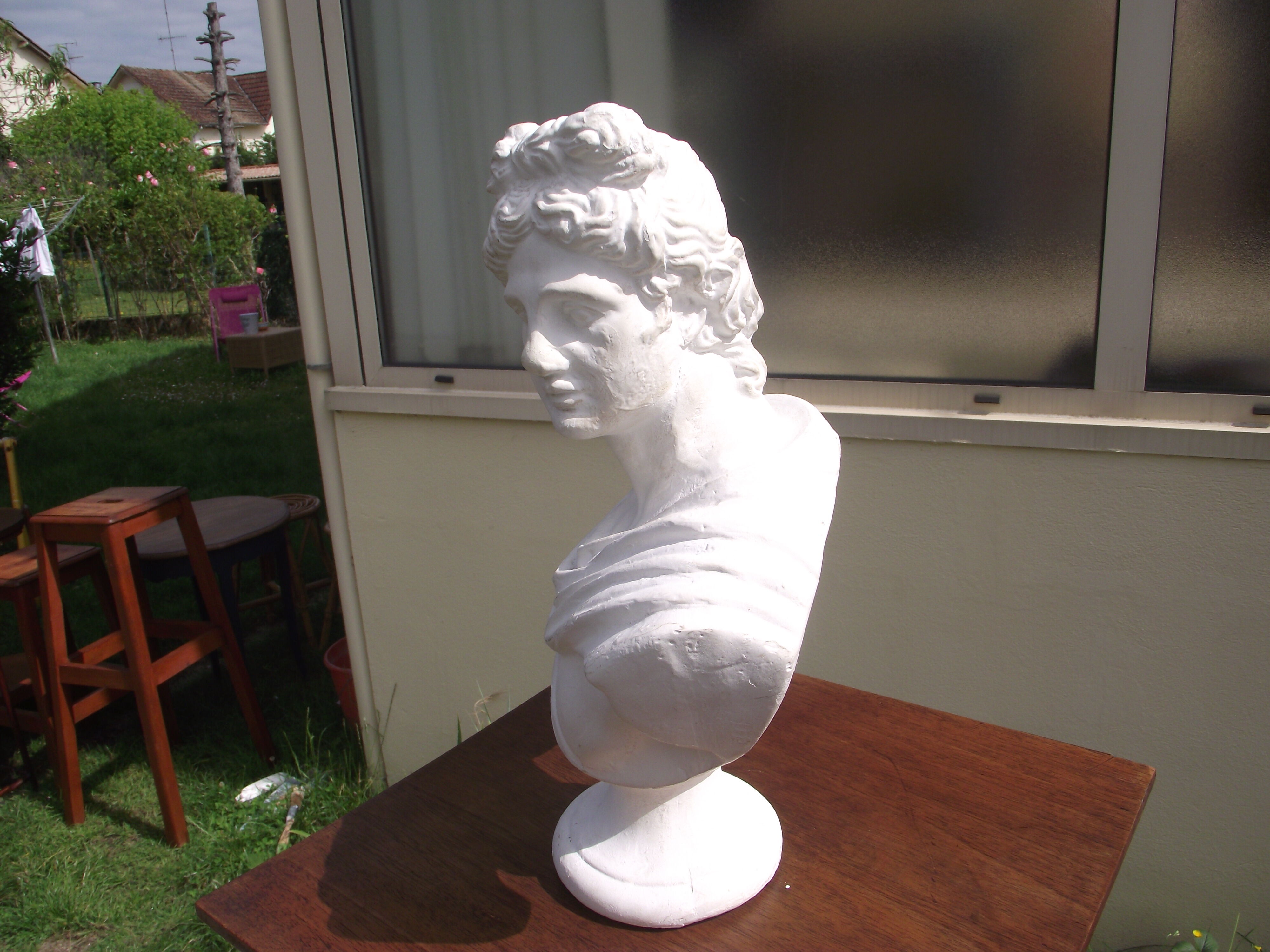 Bust of a man in plaster
