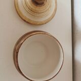 Longchamps beige and brown ceramic sugar bowl