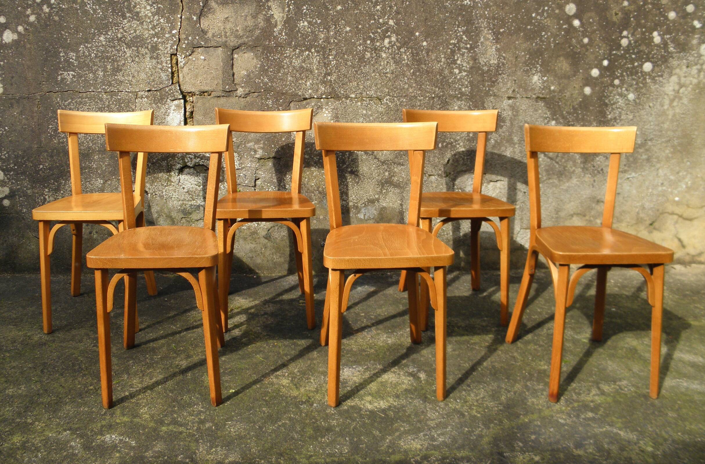 Set of 6 Baumann bistro chairs n° 18