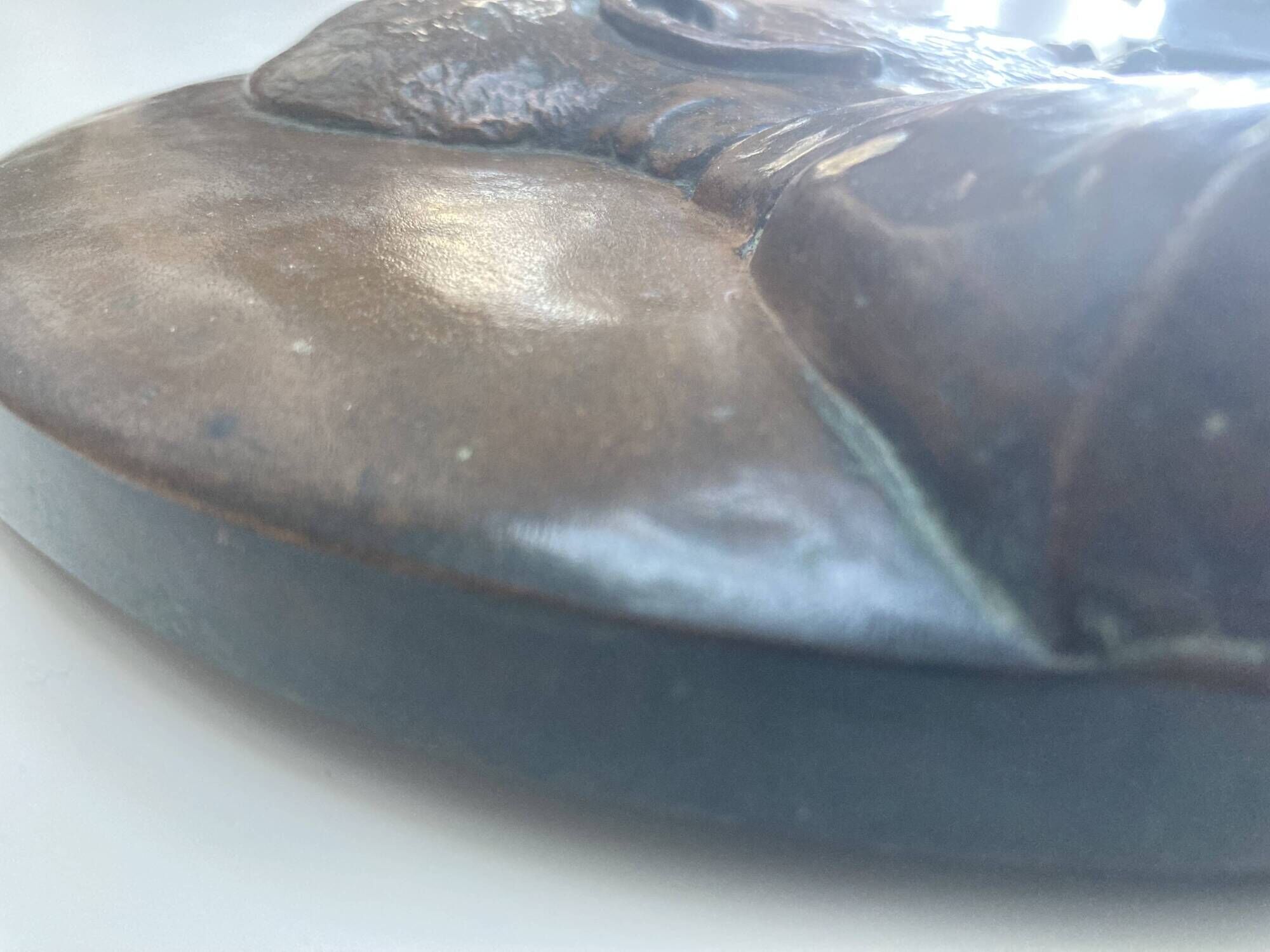 Medallion bas-relief portrait man old bronze 24 cm 1.6 kg foundries Manures et Cie