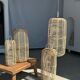 Large lantern-shaped rattan pendant lamp H50 D24
