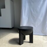 Monoxyl sofa end in black mango tree tripod half-sphere tray h:45 d:44