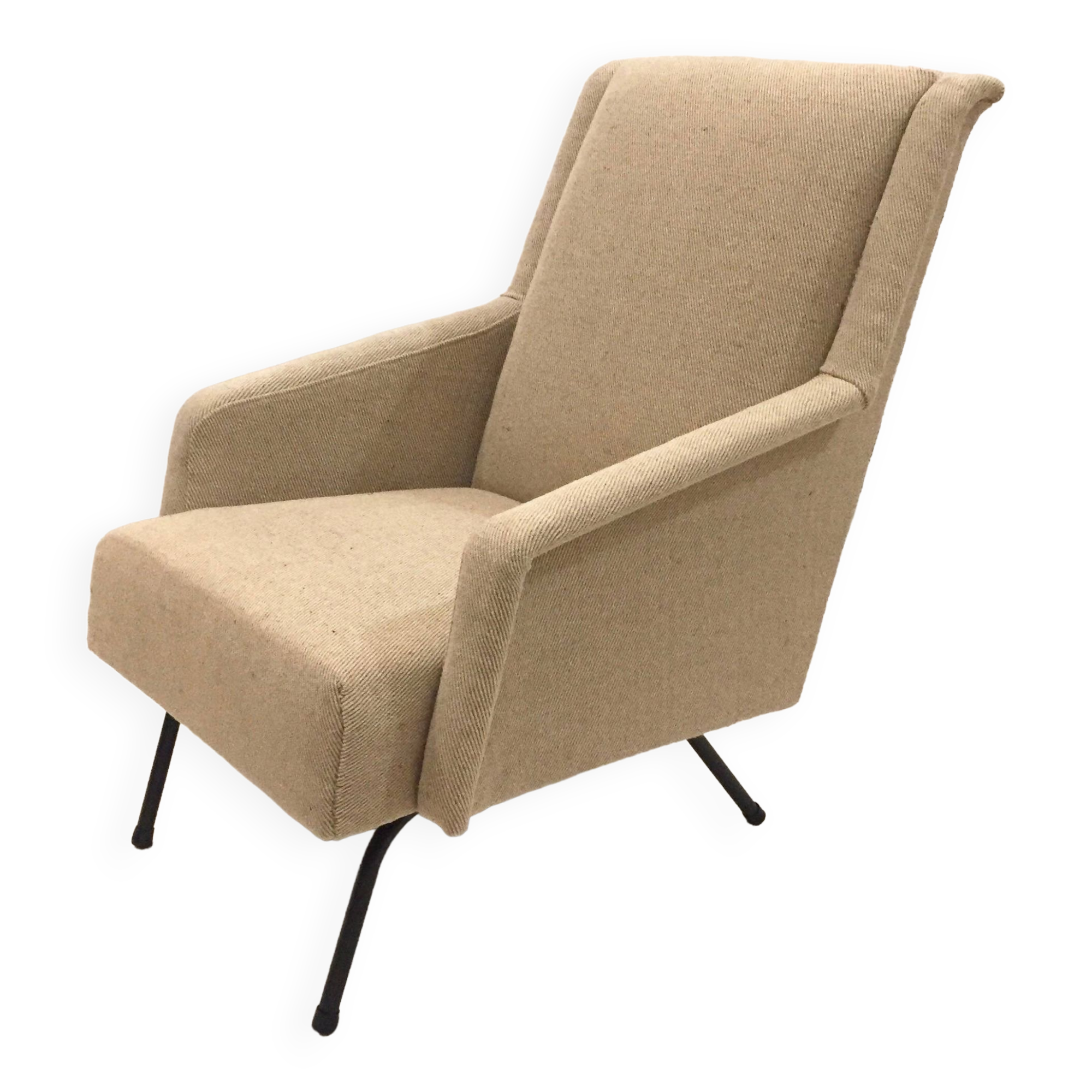 reupholstered modernist armchair