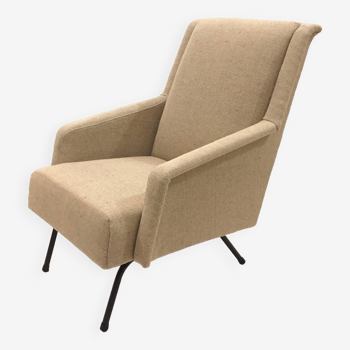 reupholstered modernist armchair