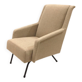 reupholstered modernist armchair