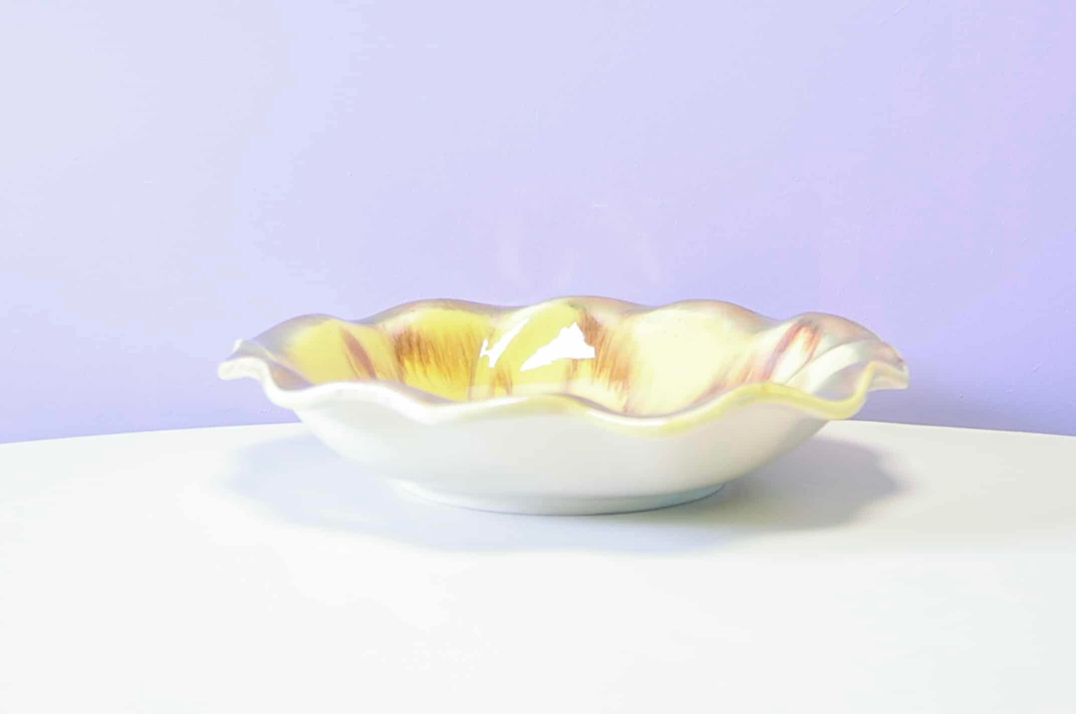 Vintage yellow ceramic bowl