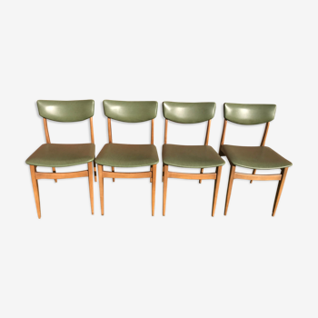 Set de 4 chaises scandinaves skaï vert