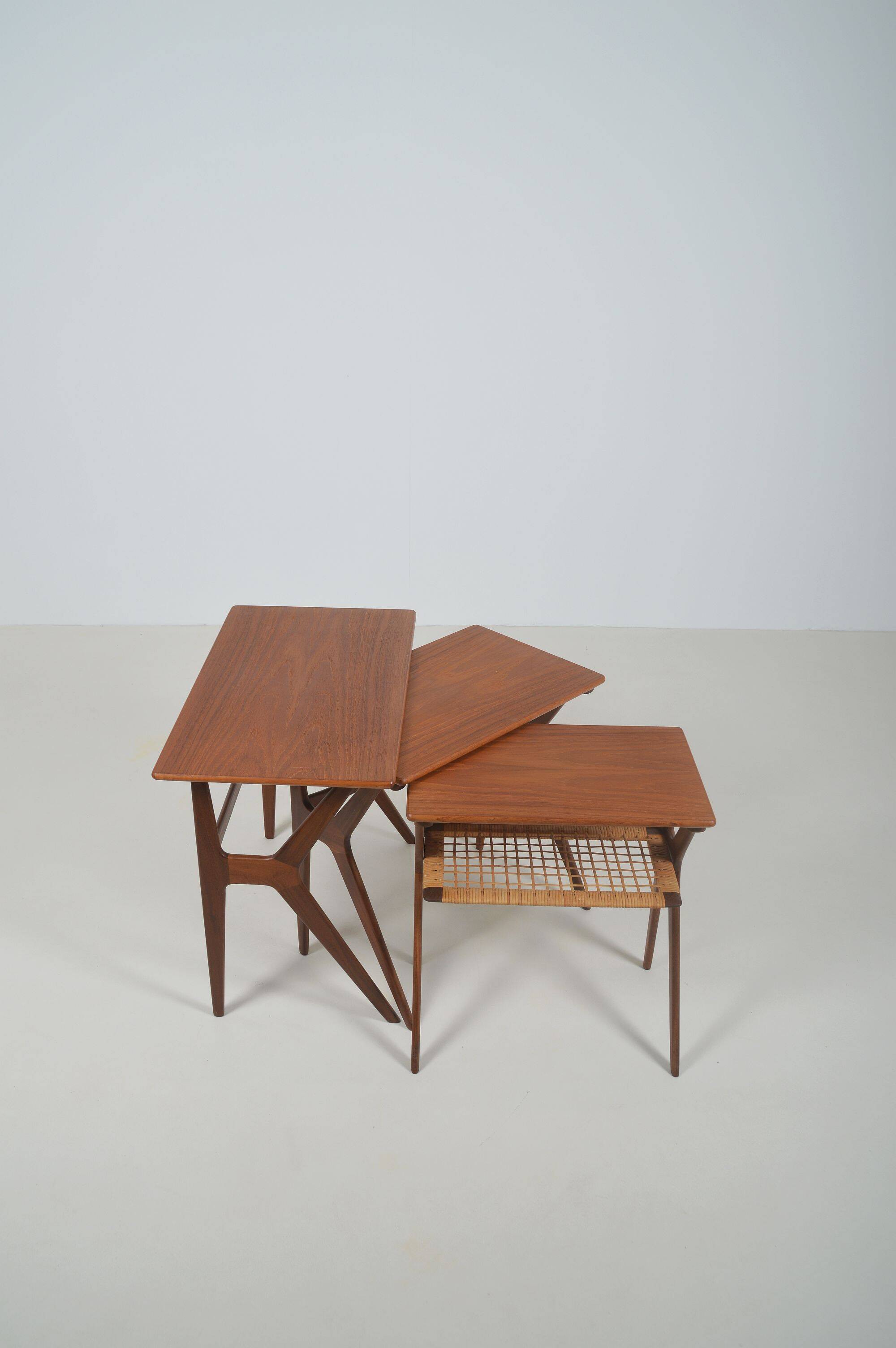 Danish nesting tables designed by Johannes Andersen for Silkeborg, 1960s