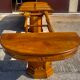 Art Deco table 1930 oval solid oak with extensions