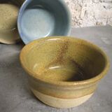 Set of 4 ramekins in semi-glazed sandstone, signed