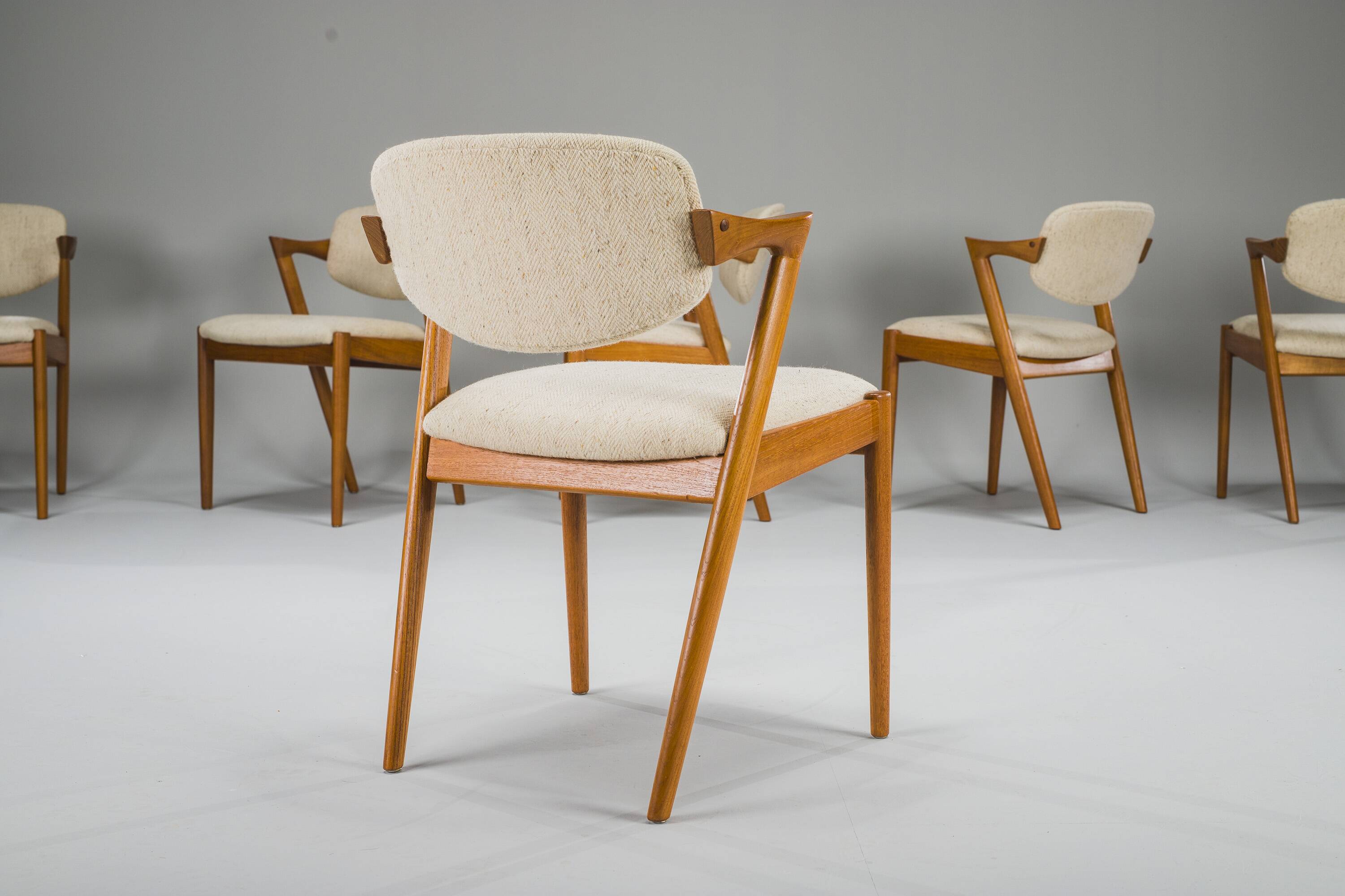 Dining Chairs Model 42 in Teak, Kai Kristiansen for Schou Andersen, 1960s,