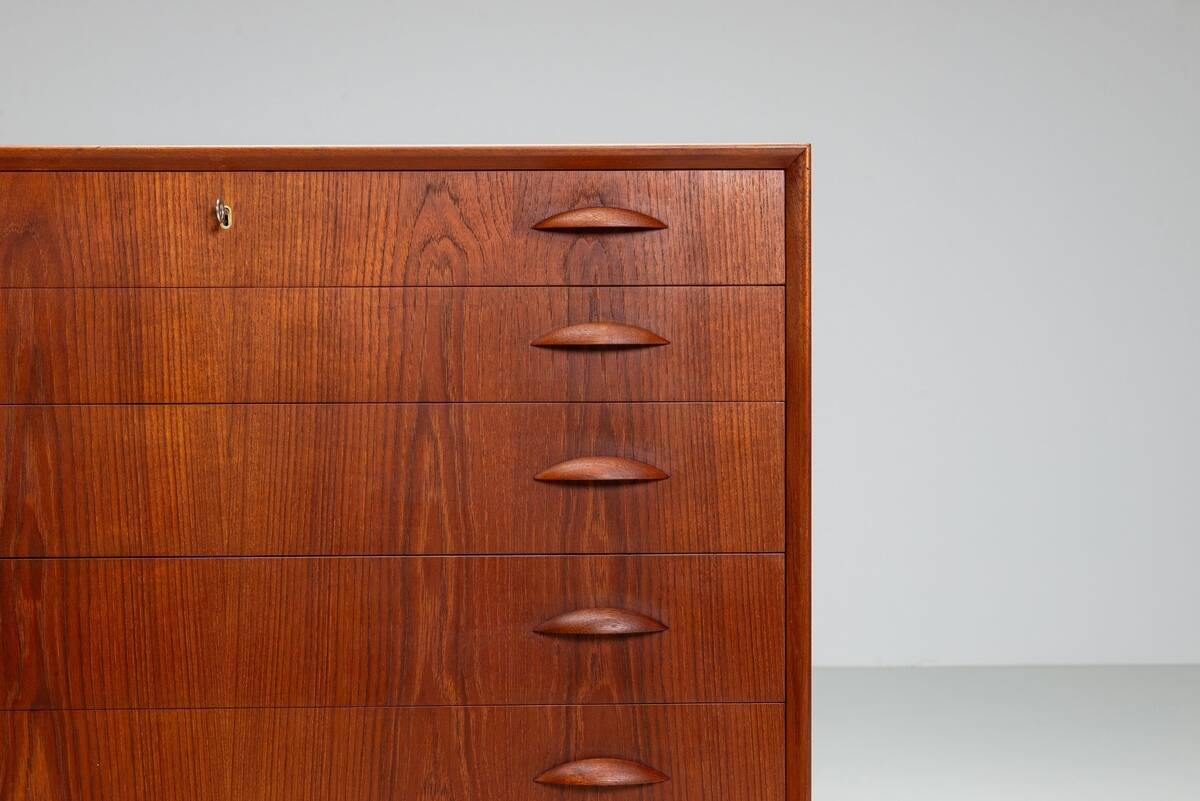 Johannes Sorth chest of drawers in teak Nexo Mobelfabrik Denmark 1960
