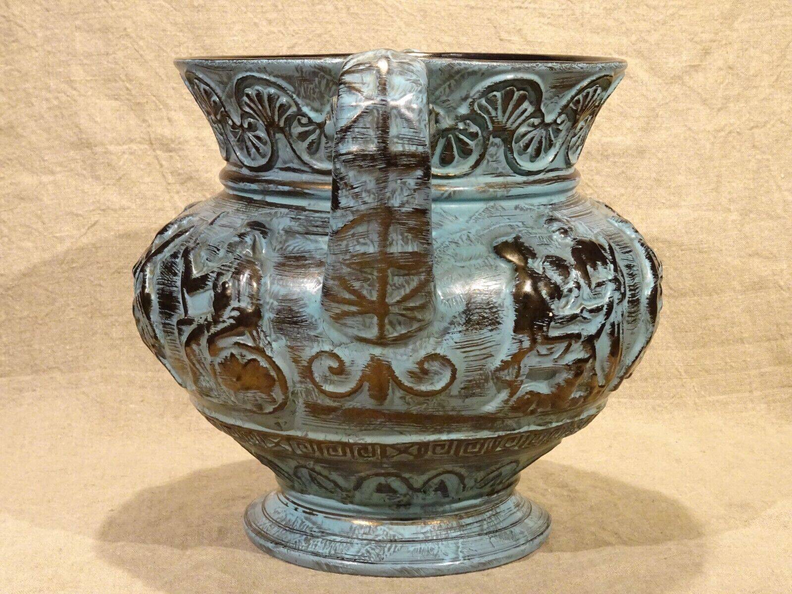 Large U-Keramik ceramic pot cover vase with antique decoration 4.610 kg