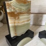 Art Deco onyx and marble bookends