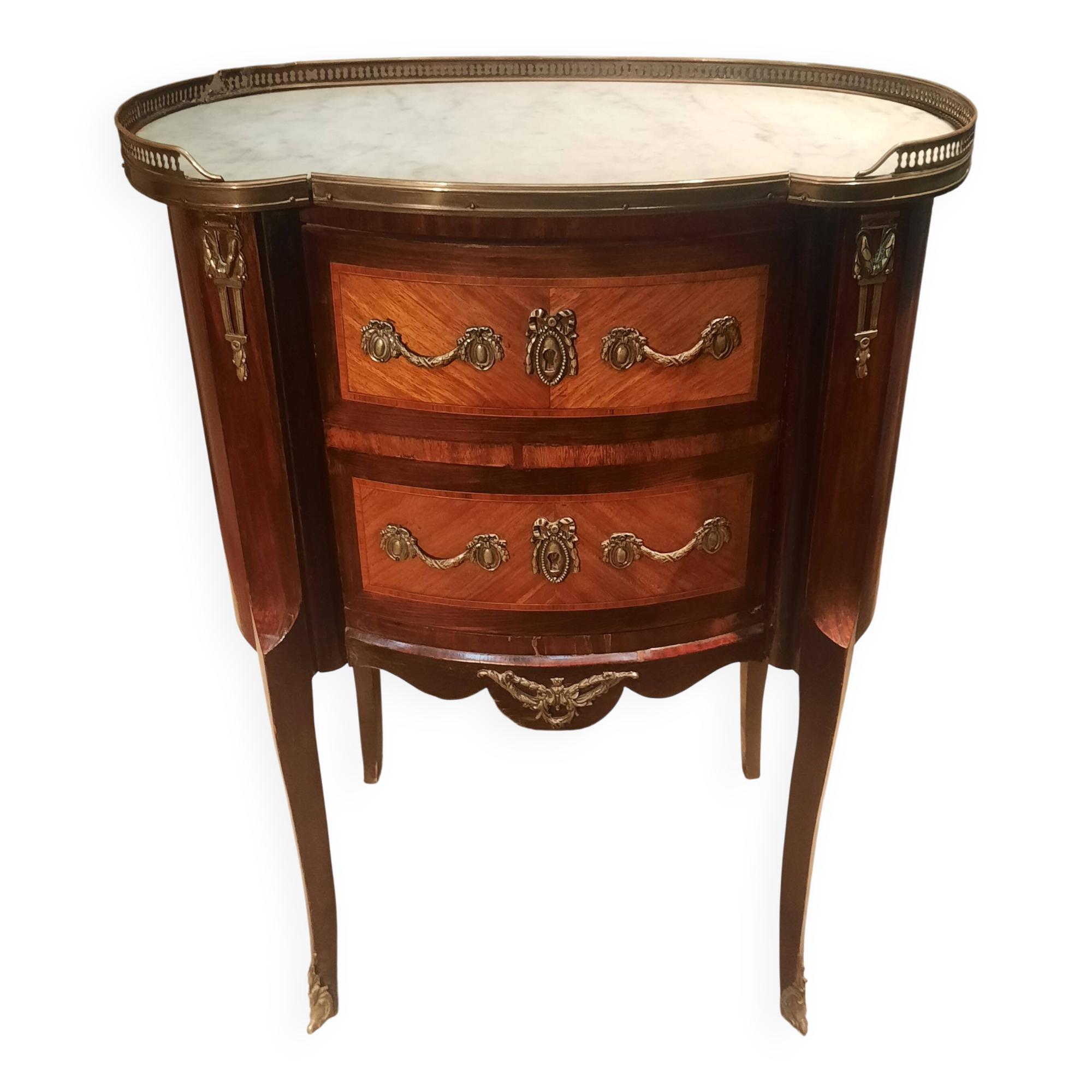 Commode tambour à porte  en plaquage