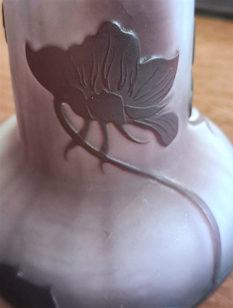 Vase with floral decoration, Gallé, early 20th century