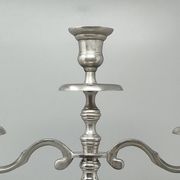 1950s Stunning Candelabra for Three Candles in Stainless Steel. Handmade. Made in Italy