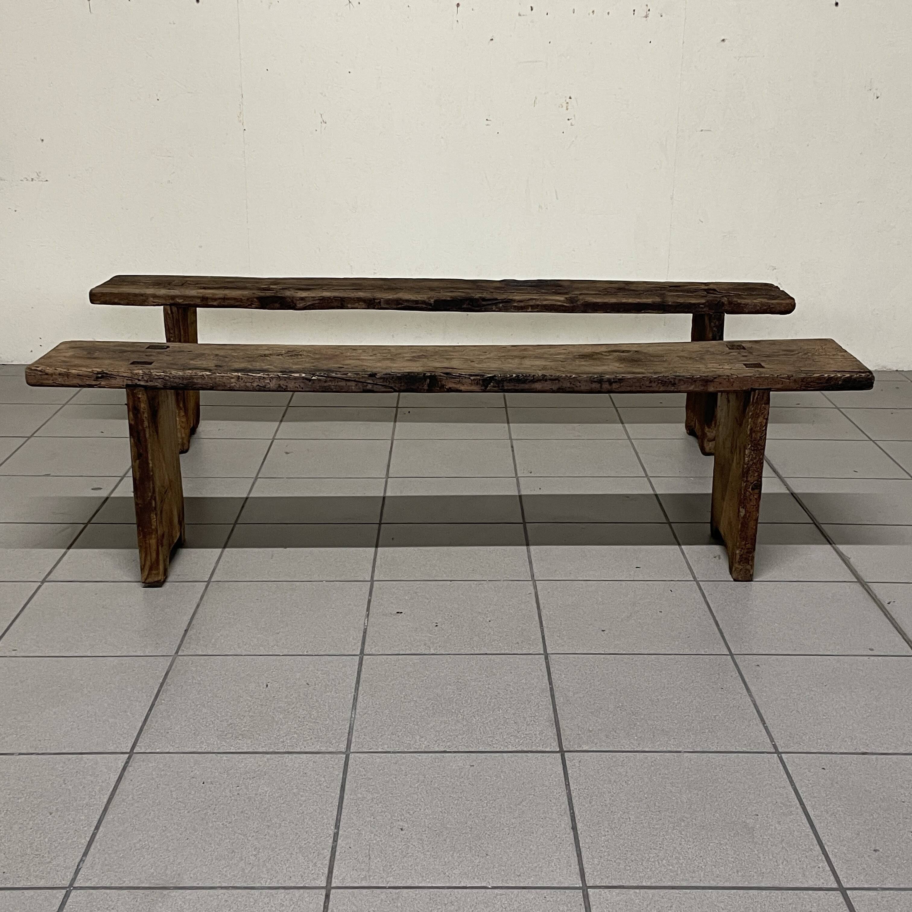Pair of rustic benches, early 1900s