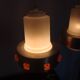 Pair of 1970s Space Age glass and aluminum lamps