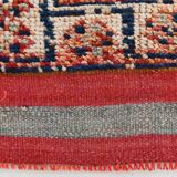 Tapis de couloir vintage à motifs géométriques rouge et orange, 102 x 332 cm