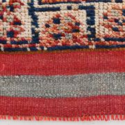Red & Orange Geometric Pattern Vintage Runner Rug, 102x332Cm