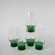 Lot de 5 verres Long Drink Design à pieds vert, 1970
